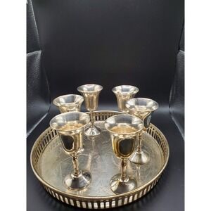 Vintage AMC serving Tray And 6 Cordial Glasses